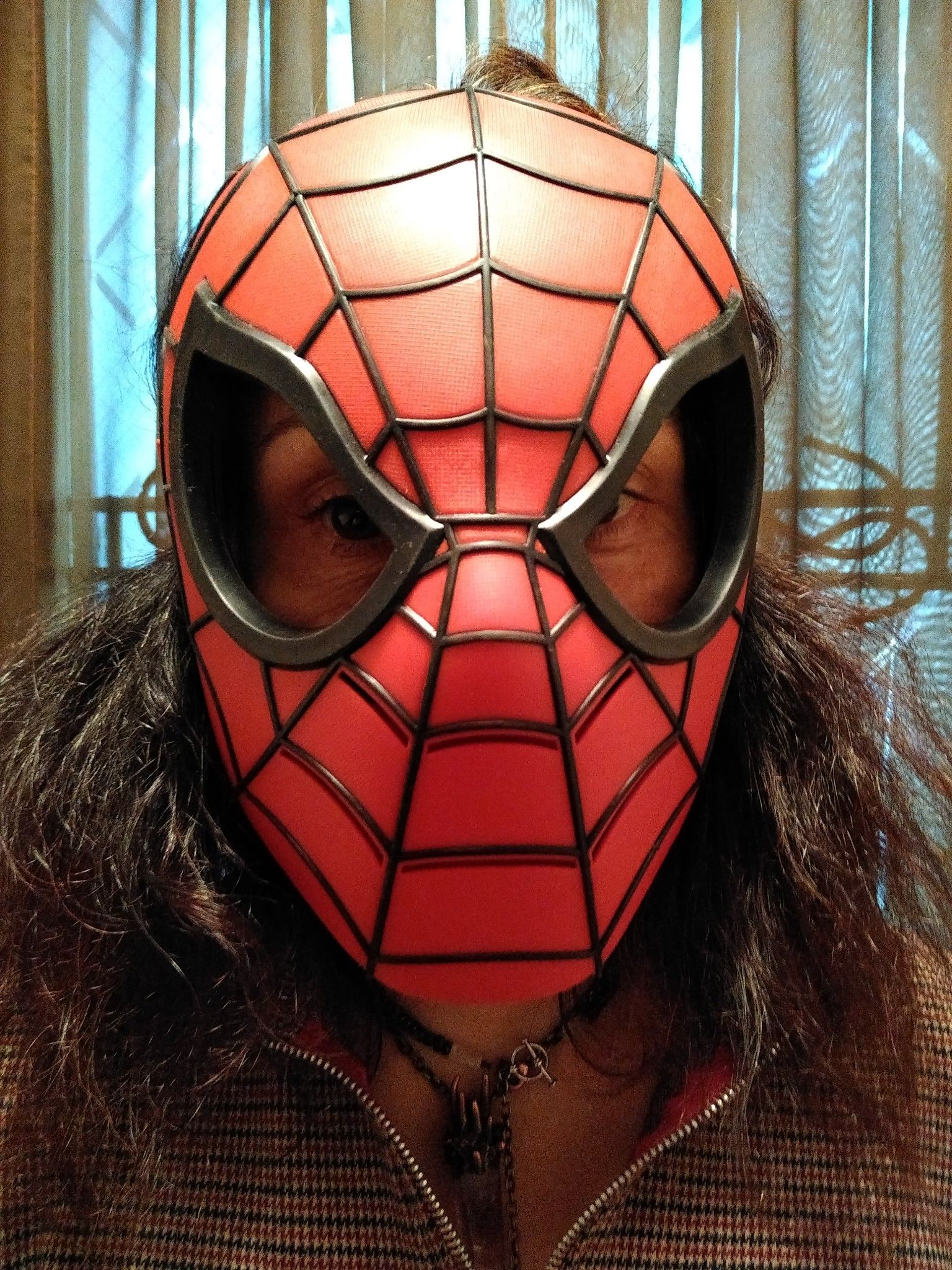 Halloween, Spiderman Mask Made of Durable Plastic. Halloween Costume.