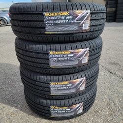 225 65 17 NEW TIRES RAV4 ROUGE HIGHLANDER CRV EQUINOX CARAVAN JOURNEY KIA 