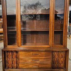 Mid Century Modern Walnut China Cabinet

