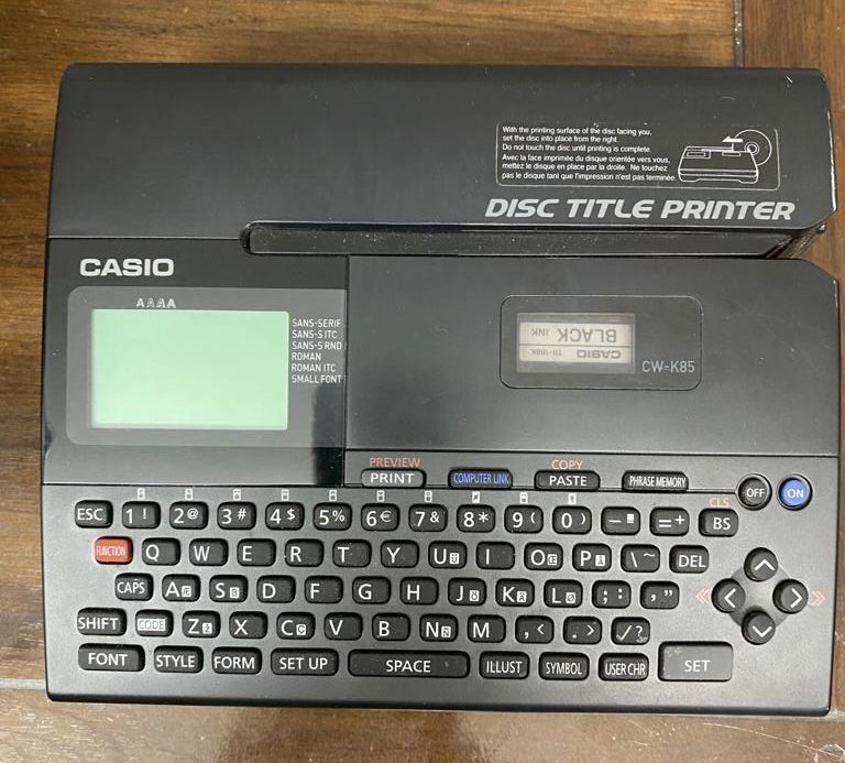 Casio Disc Title Printer Thermal CW-K85 with free ink