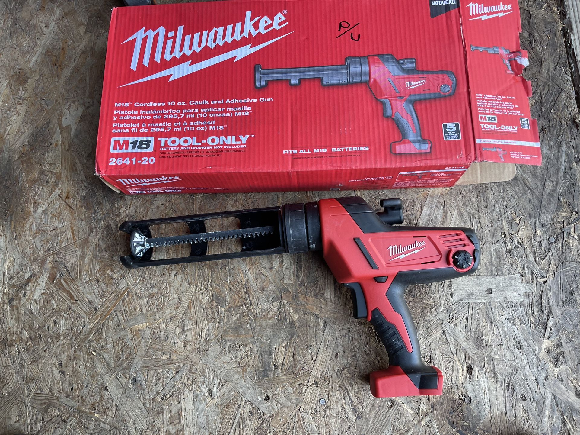 Milwaukee 2641-20 M18 Cordless Caulk Gun - Tool Only (No Battery/Charger)