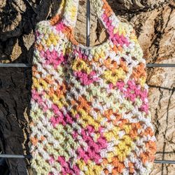 Multicolor Crochet Market Bag