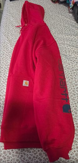 Carhartt Red Logo Sleeve Hoodie. XL