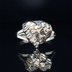 10KT Yellow Gold Nugget Heart Ring 1.50g Size 9 194954/20