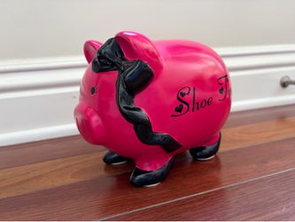 Vintage Hot Pink “Shoe Fund” Piggy Bank