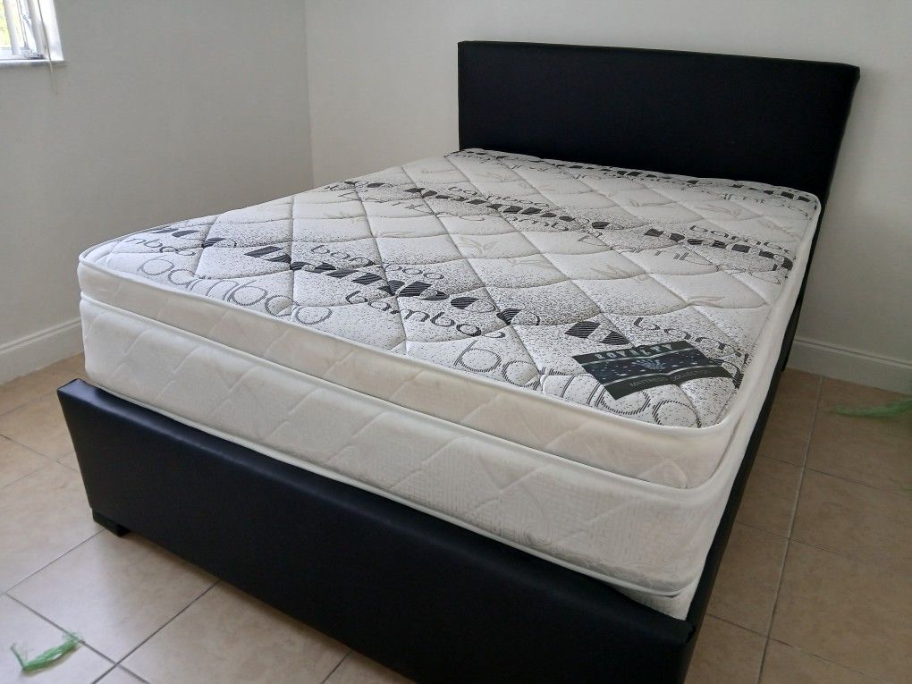 $399 Queen Bed Frame With Mattress And Boxspring Brand New Free Delivery