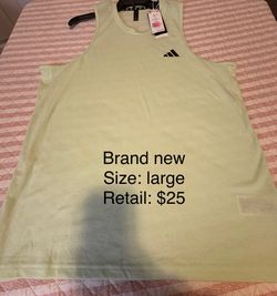 Men’s Lime Green Adidas Tank Size Large New