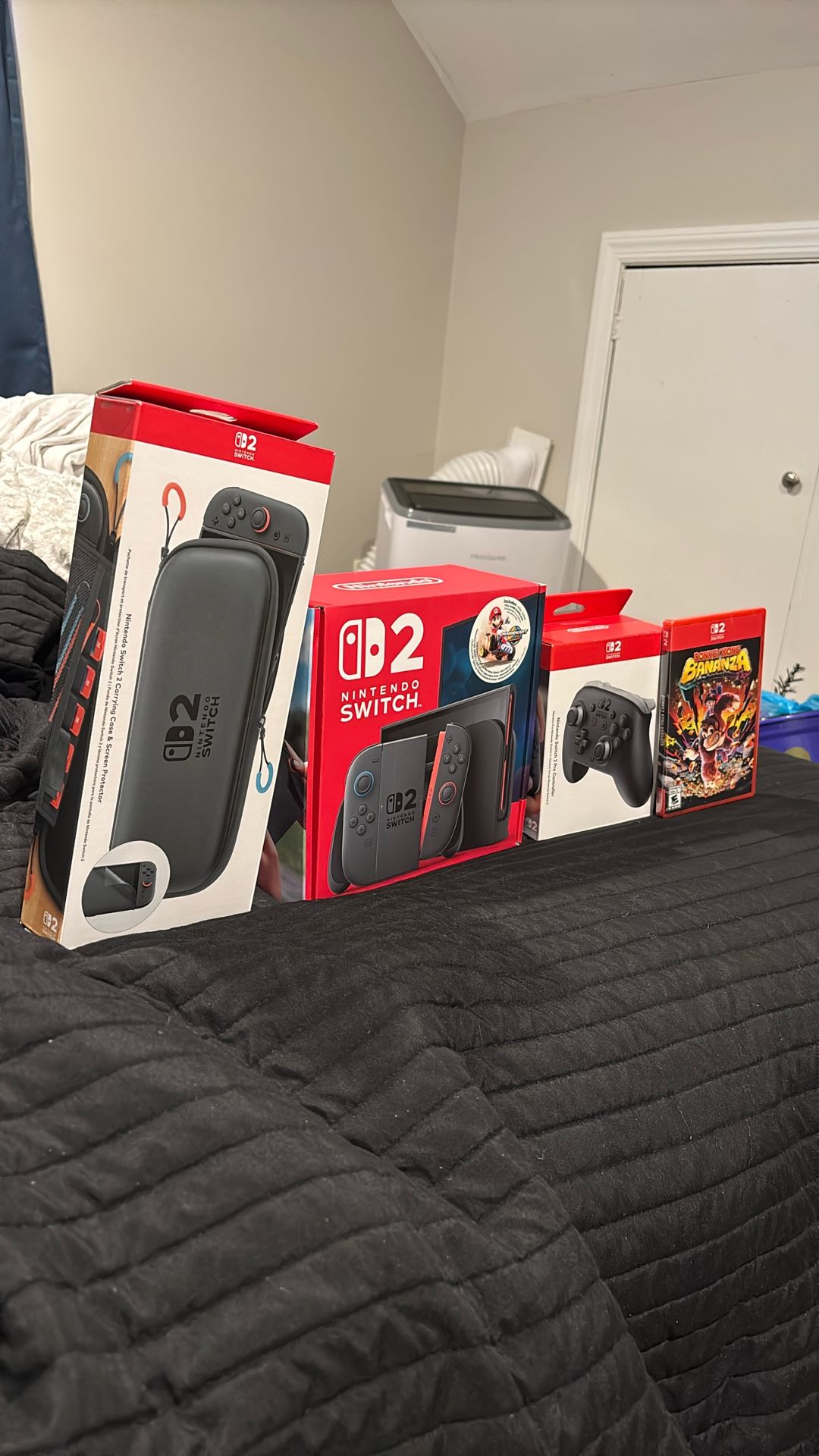 New Switch 2 With Pro Controller Case And Screen Protecter With Dockey Kong Game