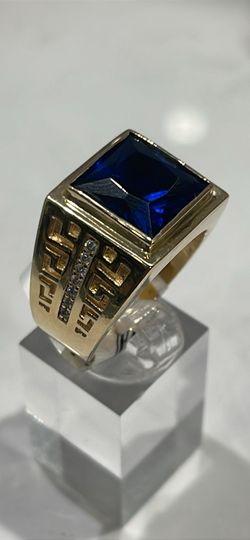 14k Blue Stone Ring 14grams Size 11