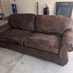 Suede leather couch