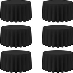 Black 120” Round Table Cloths