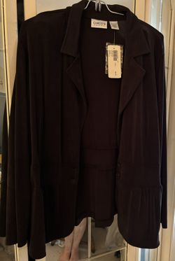 Plum, long sleeve, button front blazer