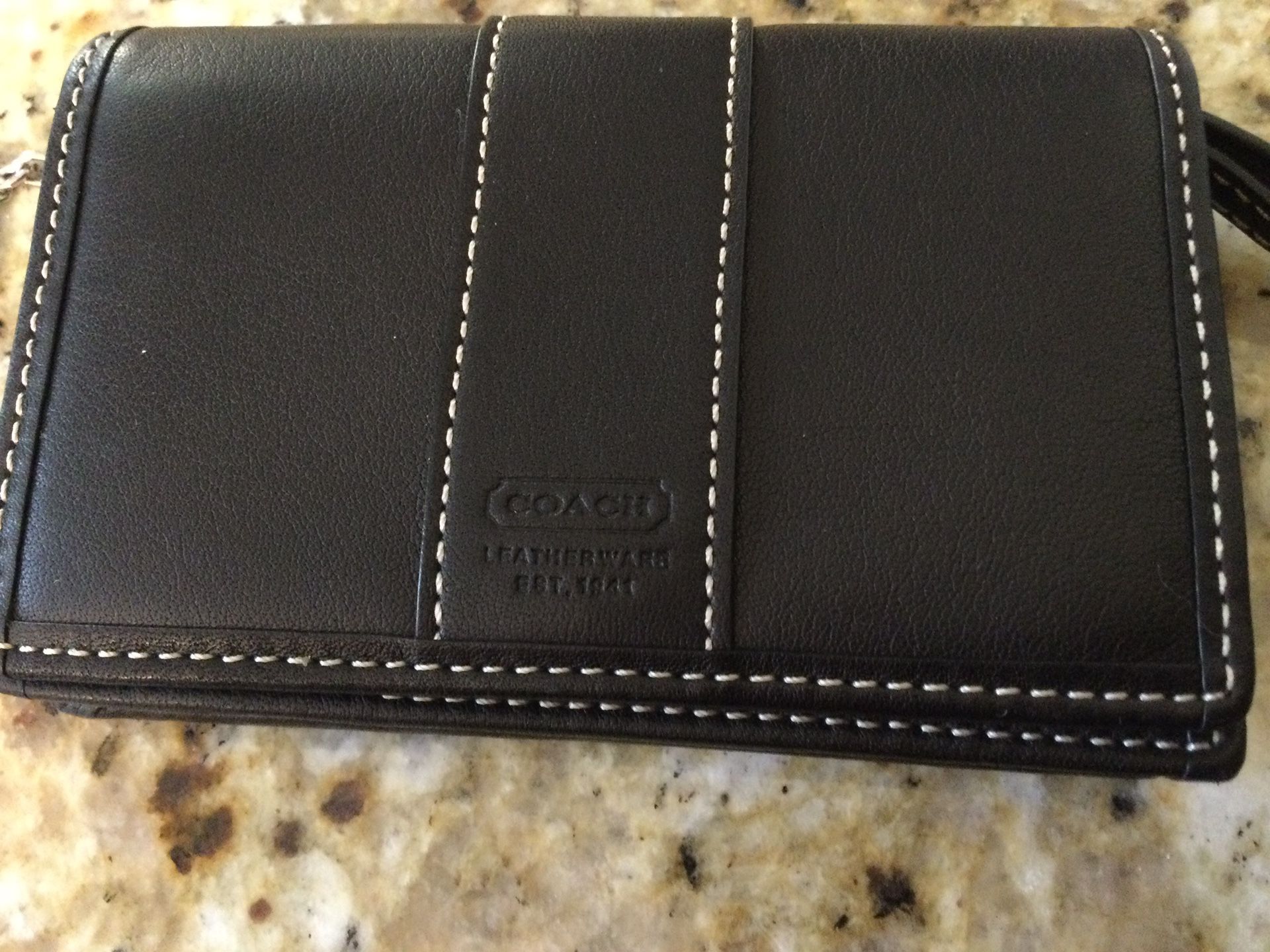 Authentic Coach Small Black Leather Wallet