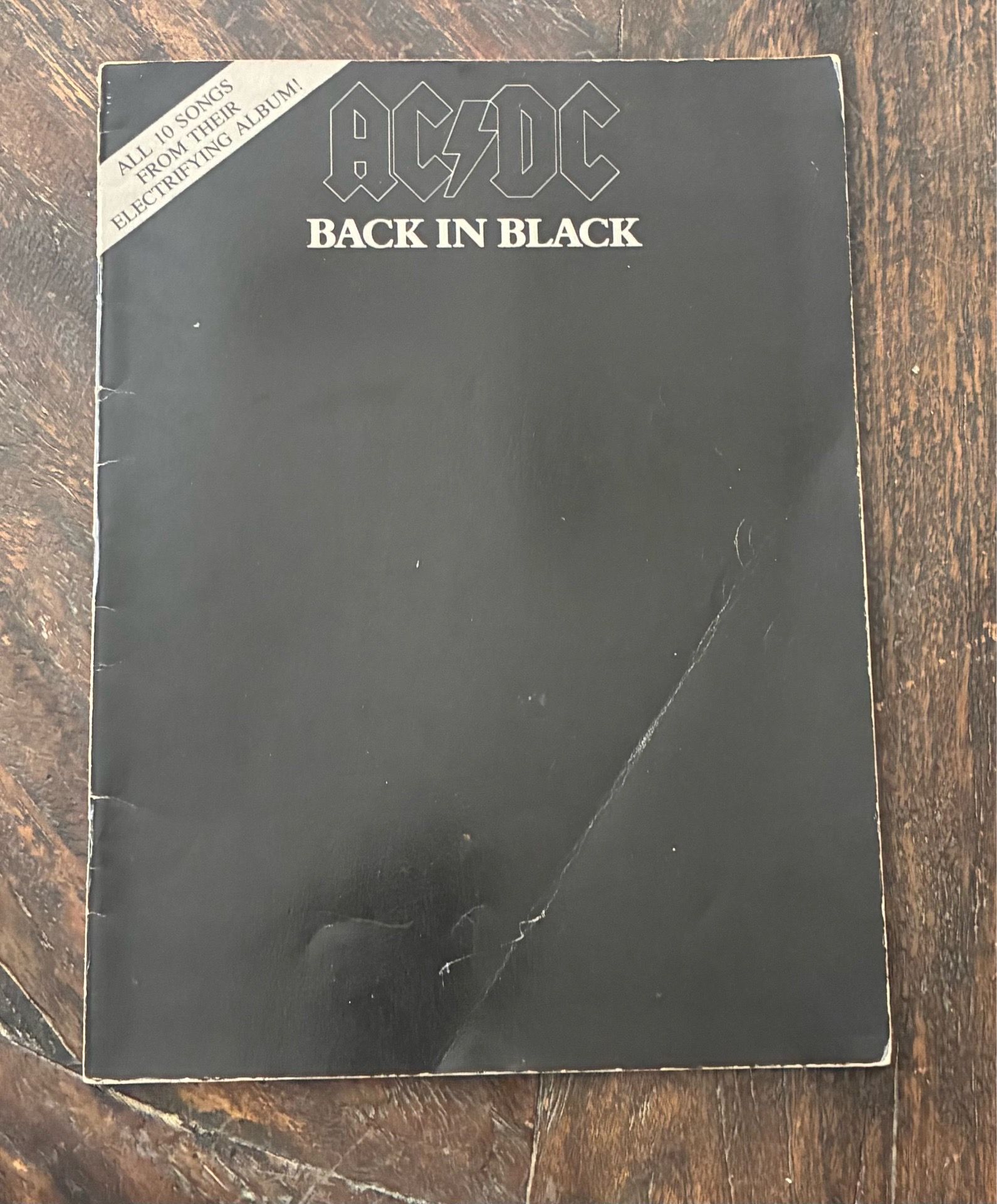 AC/DC Back In Black Sheet Music Song Book 1980 - First Edition