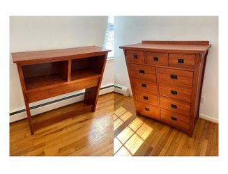 Mission Style Bedroom Set - Dresser & Bookcase Headboard