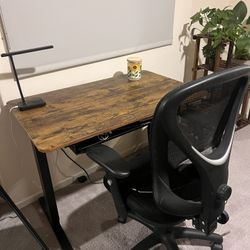 Electric Desk, Chair And lamp 