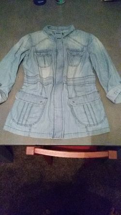 St johns bay quality apparel Demin fabric top