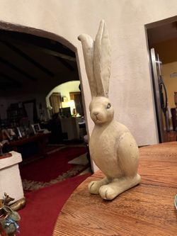A&B Home 24-in H x 6 1/4” in W White Rabbit Garden Statue