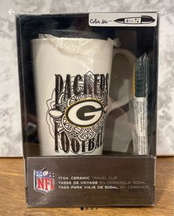 Green Bay Packers NFL Color Me Ceramic Travel Mug