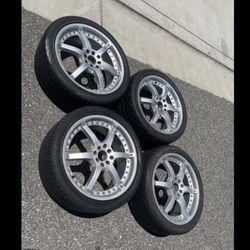 4 X 235/40r18 4x3.94 4x100 Akita 6 Spokes Honda Civic Fit accord Xa Xb Ia Echo Corolla Yaris Miata Sentra Versa Wheels Rims Tires!!