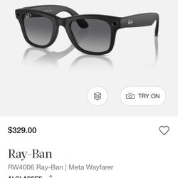 Ray-Ban Meta Wayfarer Glasses, NEW In Box (Matte Black Frames w/ Grey Polarized Lenses)
