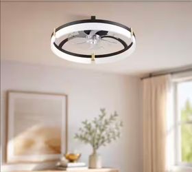 20 inch SMART black amd white ceiling fan light with remote