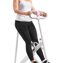Sunny Health & Fitness Row-N-Ride Squat Assist Trainer, Foldable & Easy Setup Exercise Equipment w/Adjustable Resistance, Home Gym Training Machine 