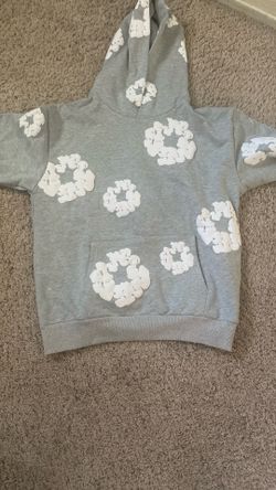 Grey Denim Tear Hoodie