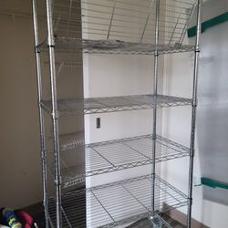 Metal Chrome Shelf Tier With Wheels.  $85