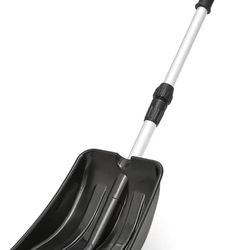 MoNiBloom Extendable Snow Shovel, Light Weight Polypropylene Blade with Aluminum Edge, Multifunctional & Compact Emergency Snow Shovel for Cars, Snowm
