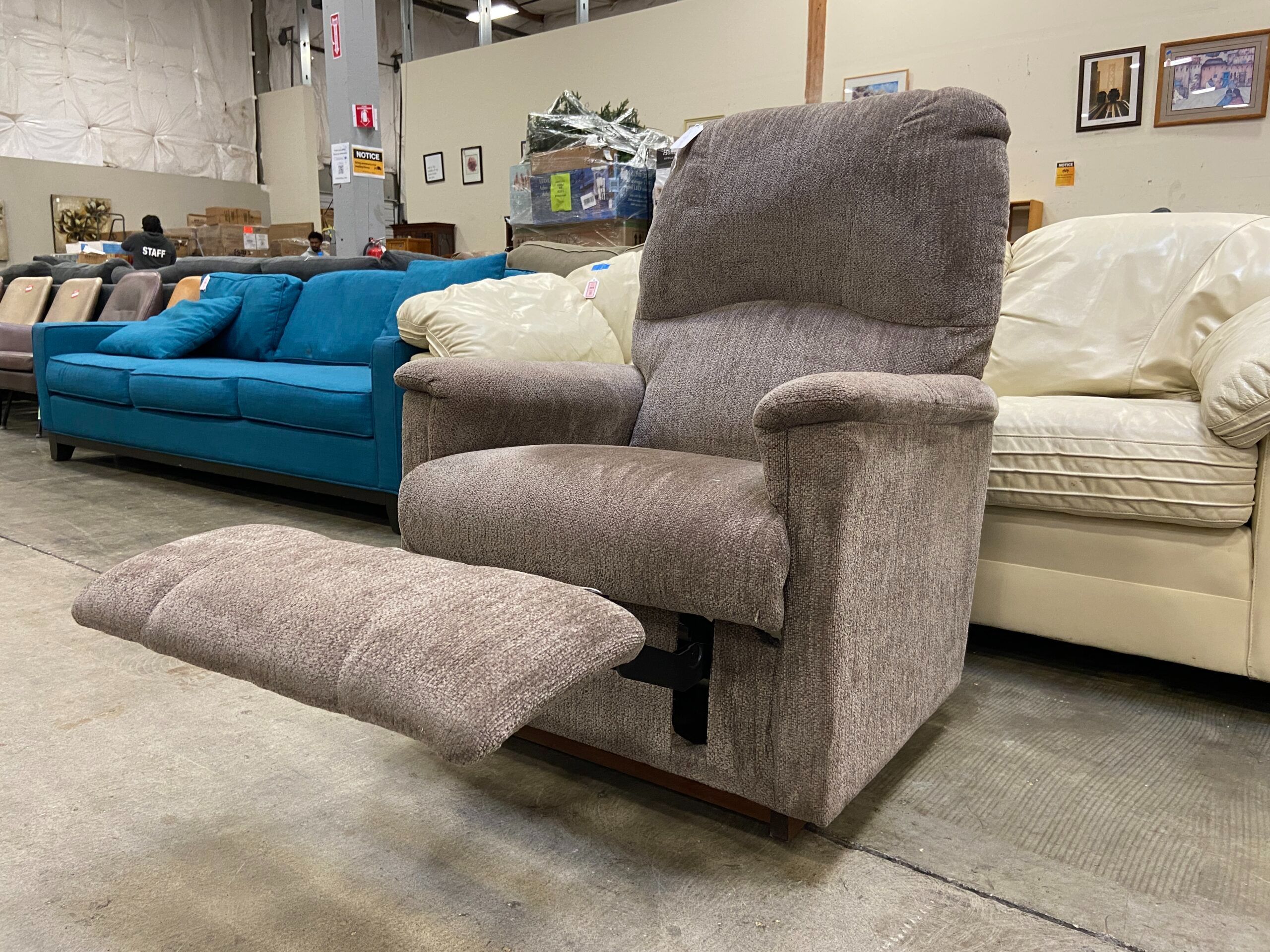 LA-Z-BOY Light Brown Fabric Manual Rocking Recliner