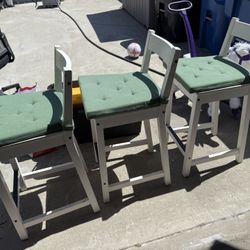IKEA white stools. 