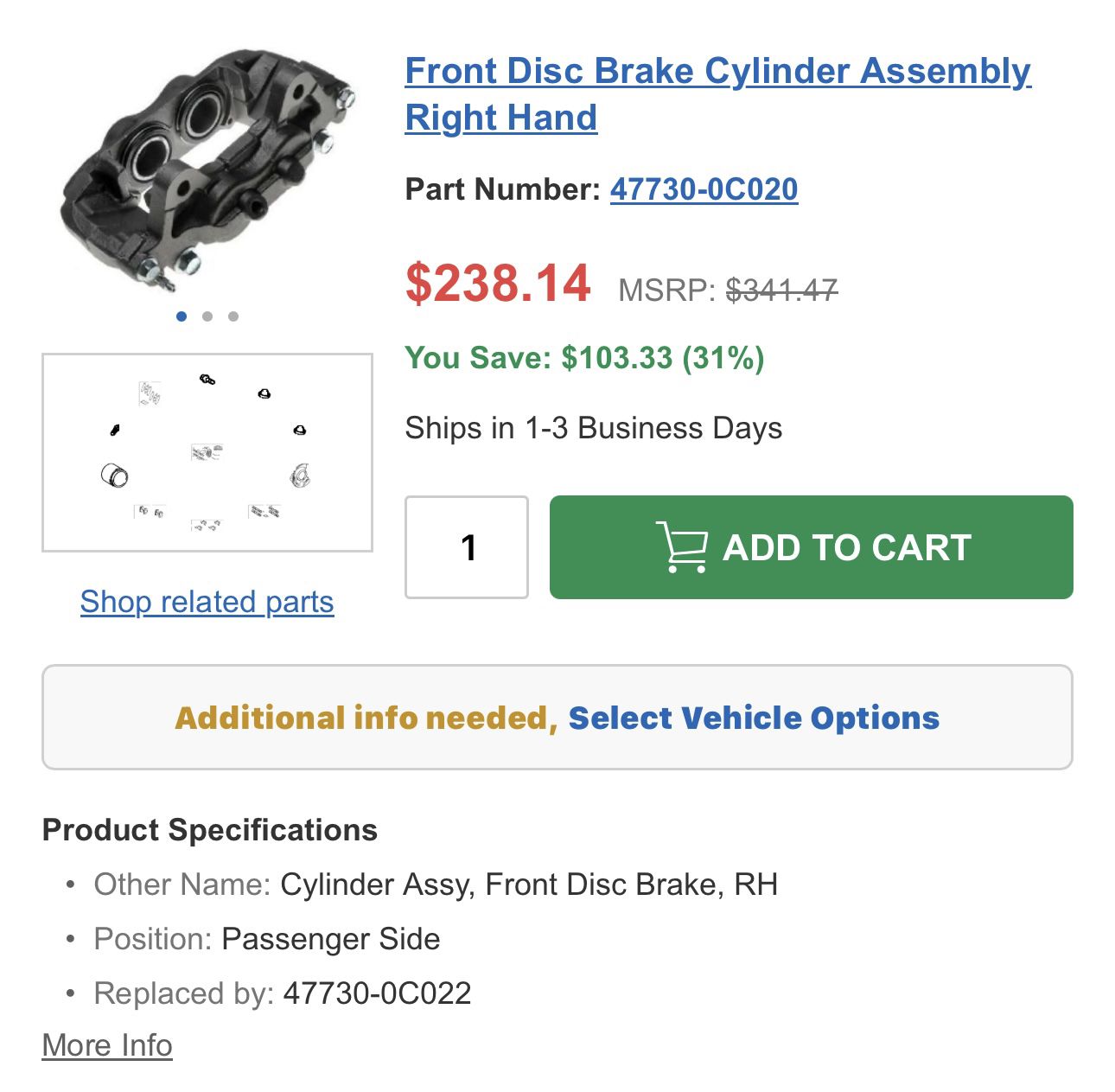 2000-2006 Tundra and Sequoia brake calipers