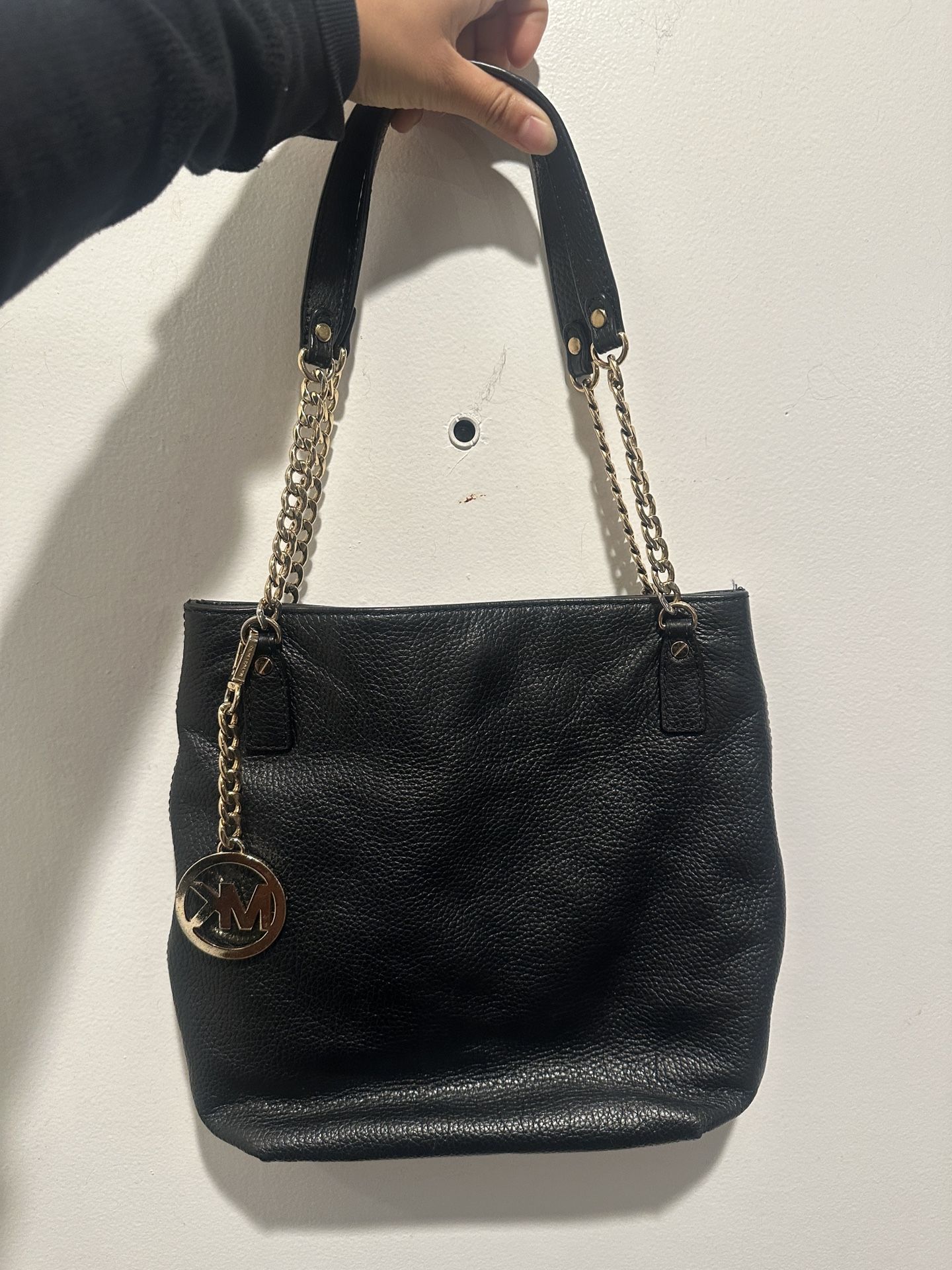 Michael Kors Black Leather Handbag/ Shoulder Bag