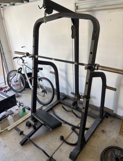 Weight Squat rack and bench press with Olympic Weight bar 7ft
