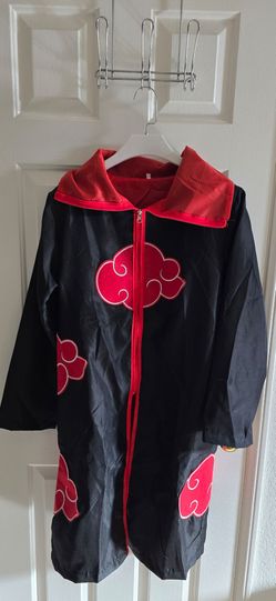 Naruto Akatsuki Uchiha Itachi Robe Cloak Coat Anime Cosplay Costume Halloween, Size Small