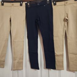 Lots Of 3 NWT Girl's Uniform Jeggings By Old Navy, Khaki And Navy, Sz. 10