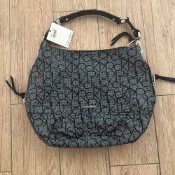 NWT Calvin Klein Black/white Monogrammed Shoulder Bag 