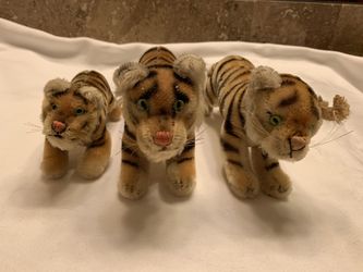 3 pack set vintage 1950s steiff mohair tigers