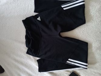 Adidas Black Leggings with White Stripes