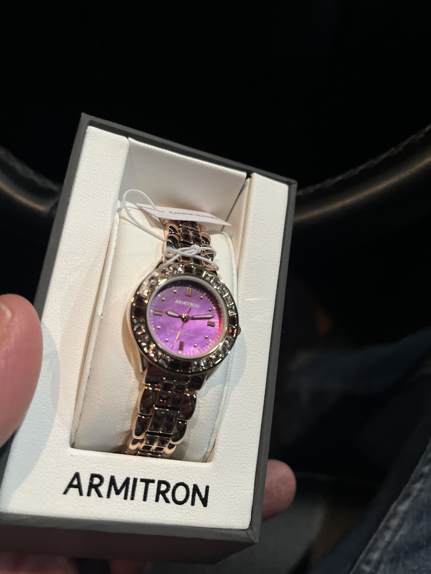 Armitron Women's 75/3689VMRG Amethyst Colored Genuine Crystal Accented Rose Gold