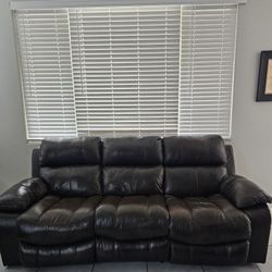 Full Living Room Set 3 Piece Solid Leather Couch , Chair , Entertainment Couch Eletric Recliners
