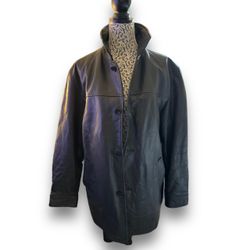 Gap Vintage 1990s y2k Leather Jacket Black M Quilted COAT
