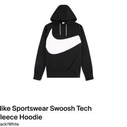Nike Sportswear Swoosh Tech Fleece Hoodie DR9034-010 Size XS