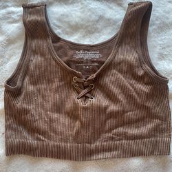 brown crop top/bralette top