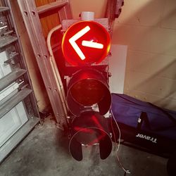 Authentic Vintage Cast Aluminum Traffic Light  LED Turn Arrow 