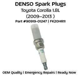 DENSO OEM Spark Plugs – Toyota Corolla 1.8L (2009–2013) | FREE Same-Day Delivery ⚡🚗 