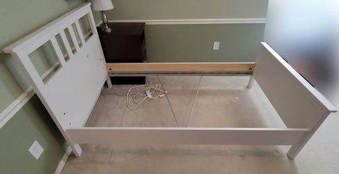 IKEA Hemmes Twin Bed frame with storage and slat base