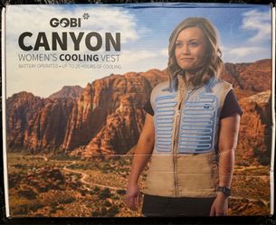 STAY COOL ! NEW GOBI Canyon Women’s COOLING Vest, Solid gray, Medium, w/ extra Power Bank!