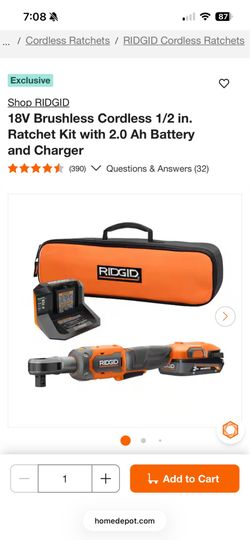 Ridgid 18 volt cordless ratchet
